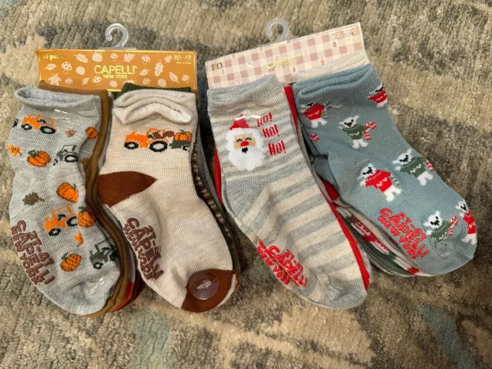 Capelli NY Unisex Kids Non Slip Socks 20 Pairs 2t-4T NIB NWT